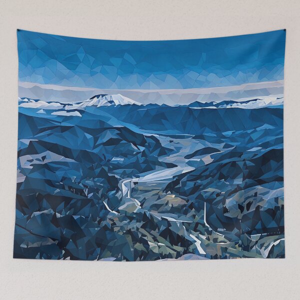 Item preview, Mount Saint Helens River Valley (Poly Art) designed and sold by flyscenicair.