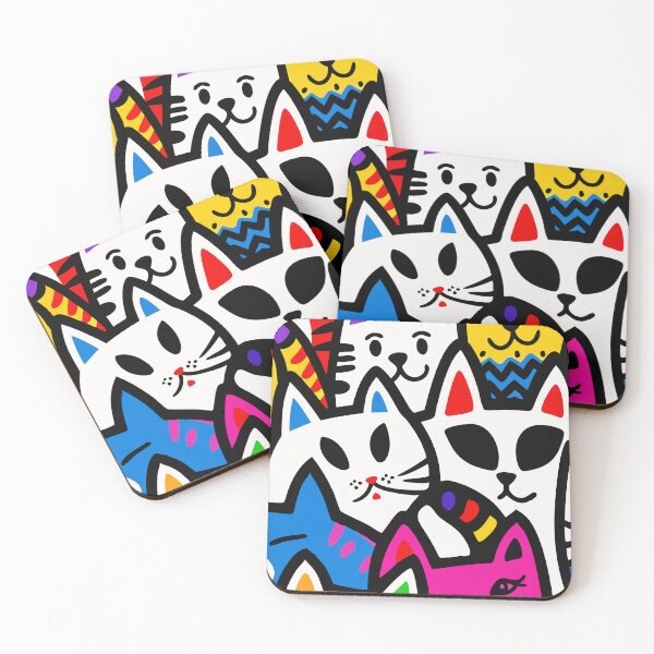 Item preview, Colorful Cat Chaos - Playful Pop Art Design designed and sold by Timegraf.