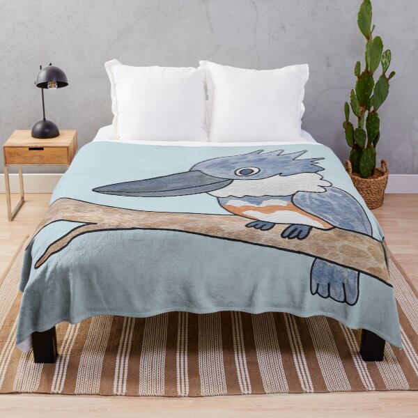 Item preview, Belted Kingfisher on Branch Watercolor designed and sold by CoastalCaptures.