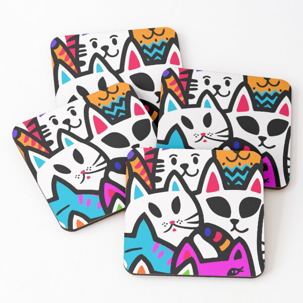 Item preview, Colorful Cat Chaos - Playful Pop Art Design designed and sold by Timegraf.