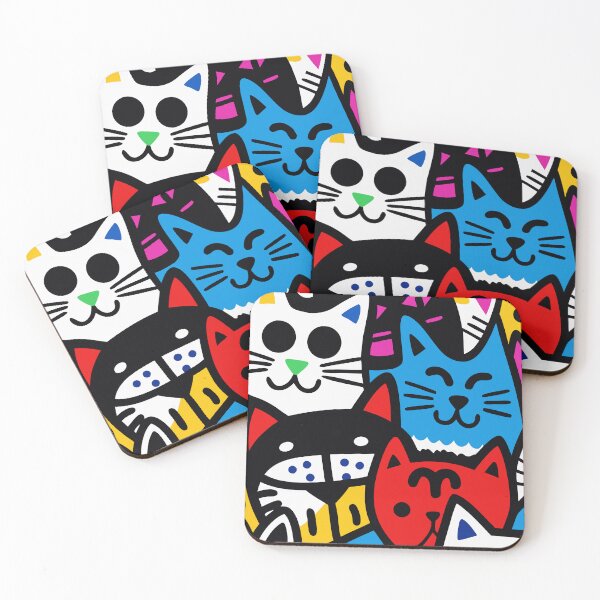 Item preview, Colorful Cat Chaos - Playful Pop Art Design designed and sold by Timegraf.