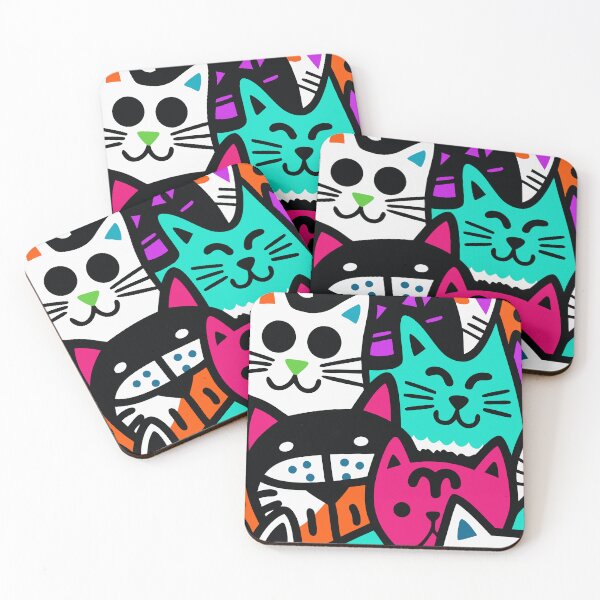 Item preview, Colorful Cat Chaos - Playful Pop Art Design designed and sold by Timegraf.