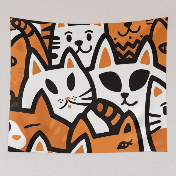 Item preview, Colorful Cat Chaos - Playful Pop Art Design designed and sold by Timegraf.