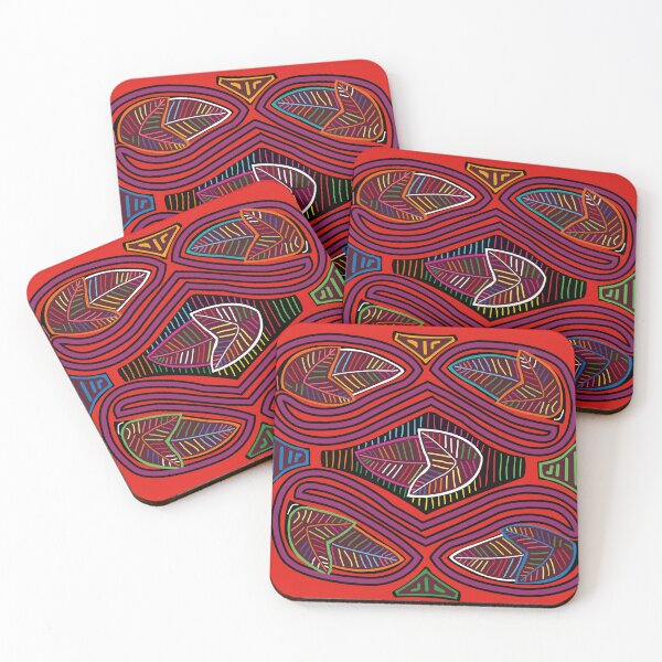 Item preview, Beautiful indigenous mola with colorful leaves designed and sold by Melquidedec.