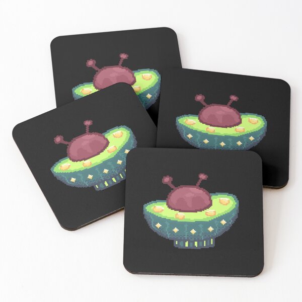 Item preview, Avocado ufo spaceship pixel art designed and sold by ZerpaGiovanna.