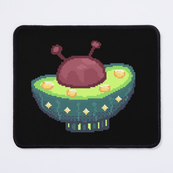 Item preview, Avocado ufo spaceship pixel art designed and sold by ZerpaGiovanna.