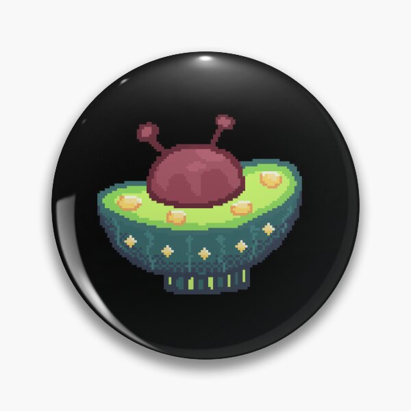 Item preview, Avocado ufo spaceship pixel art designed and sold by ZerpaGiovanna.