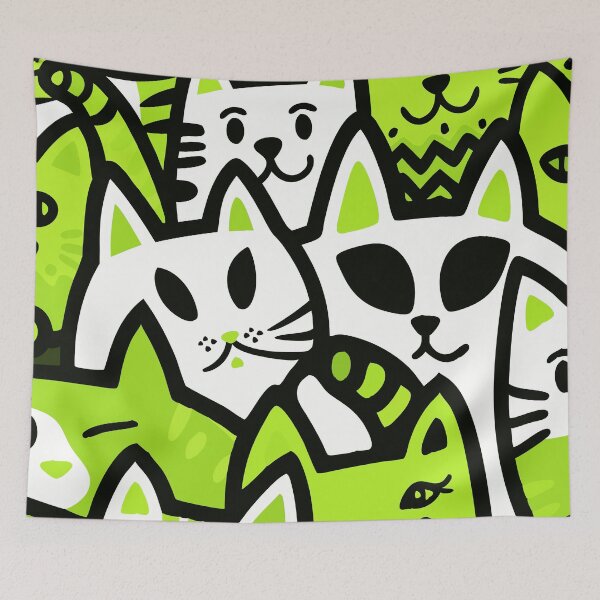 Item preview, Colorful Cat Chaos - Playful Pop Art Design designed and sold by Timegraf.