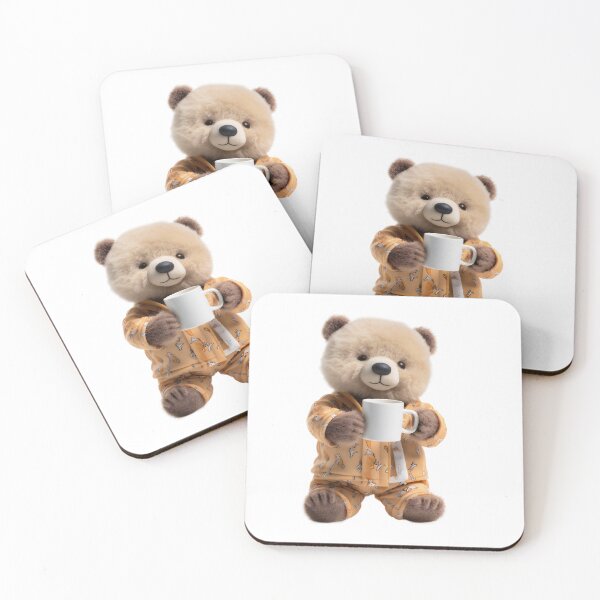 Item preview, Adorable Teddy Bear Drinking Coffee Early in the Morning designed and sold by CuteopiaGallery.