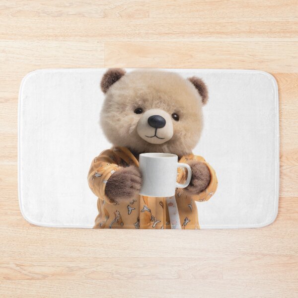 Item preview, Adorable Teddy Bear Drinking Coffee Early in the Morning designed and sold by CuteopiaGallery.