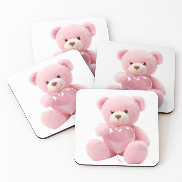 Item preview, Cute Pink Teddy Bear with Heart designed and sold by CuteopiaGallery.