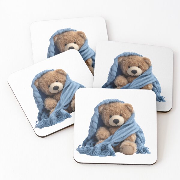 Item preview, Adorable Teddy Bear with Blue Blanket designed and sold by CuteopiaGallery.