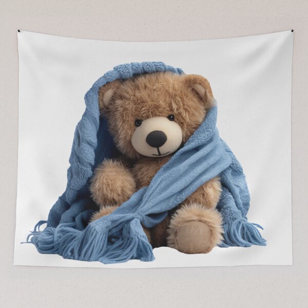 Item preview, Adorable Teddy Bear with Blue Blanket designed and sold by CuteopiaGallery.