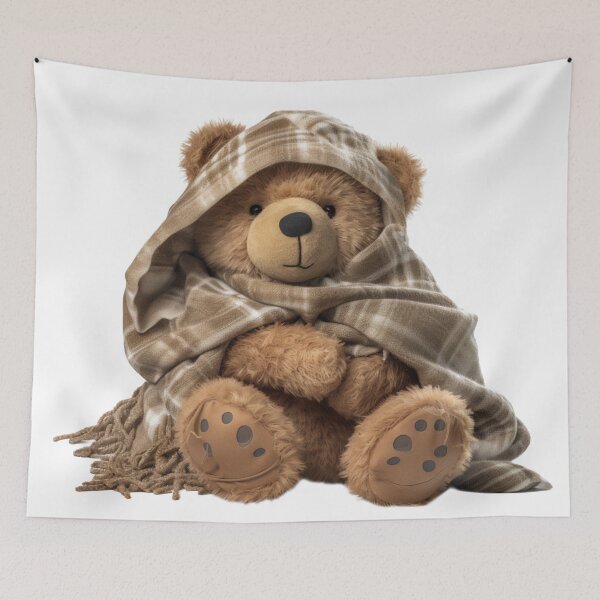 Item preview, Adorable Teddy Bear with Brown Blanket designed and sold by CuteopiaGallery.