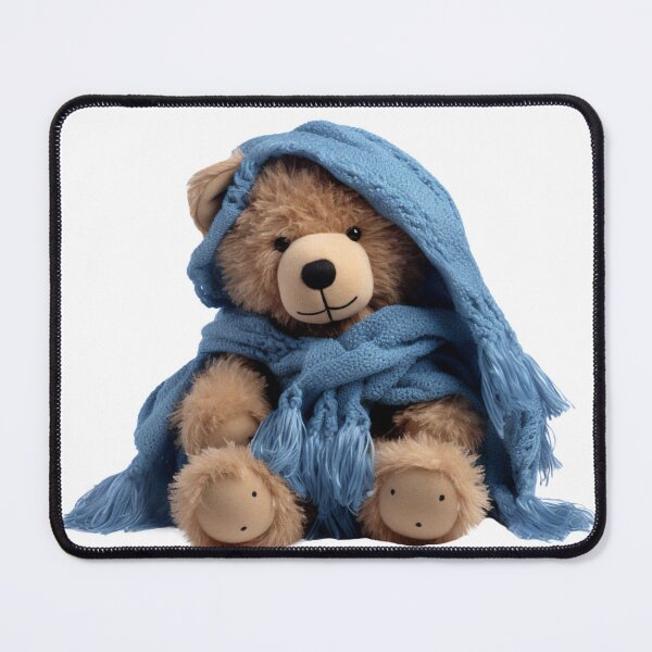 Item preview, Adorable Teddy Bear with Blue Scarf designed and sold by CuteopiaGallery.
