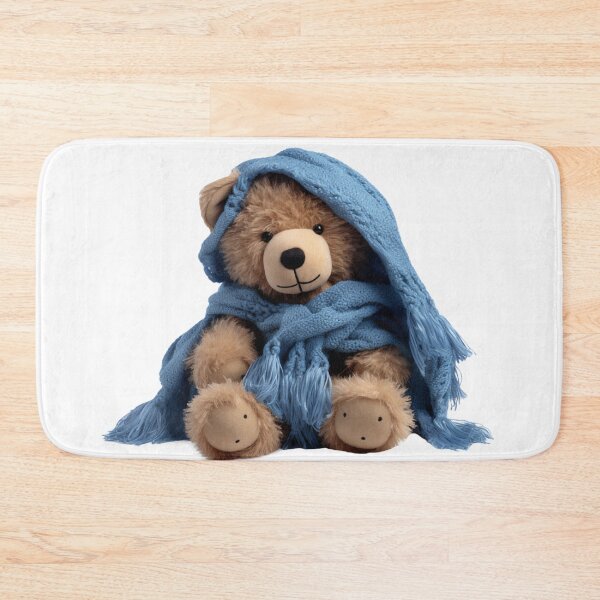 Item preview, Adorable Teddy Bear with Blue Scarf designed and sold by CuteopiaGallery.