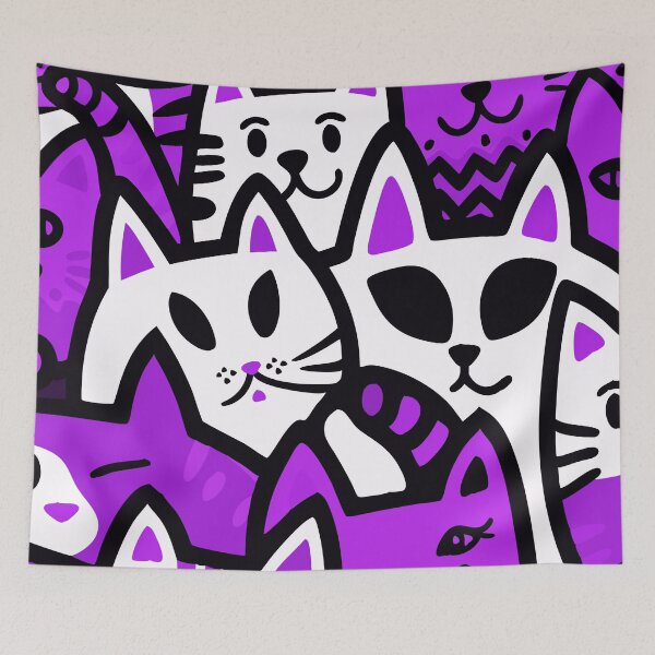Item preview, Colorful Cat Chaos - Playful Pop Art Design designed and sold by Timegraf.