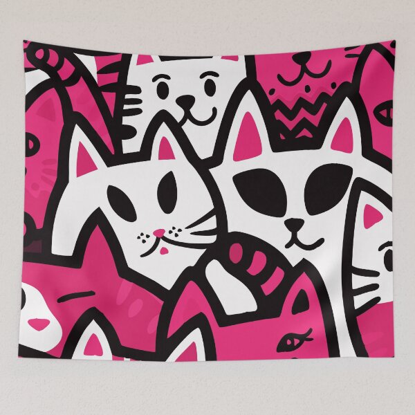 Item preview, Colorful Cat Chaos - Playful Pop Art Design designed and sold by Timegraf.