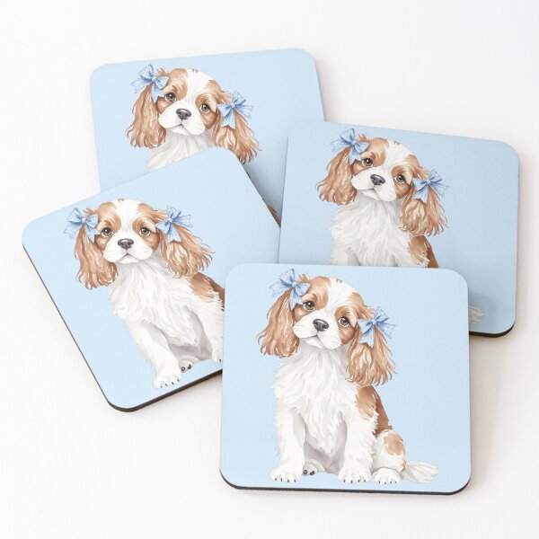 Item preview, Cavalier King Charles Spaniel Chinoiserie Topiary Watercolor designed and sold by Magnolia Valley Art.