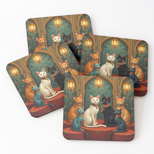 Item preview, Six Cats with Necklaces designed and sold by HabitableMoons.
