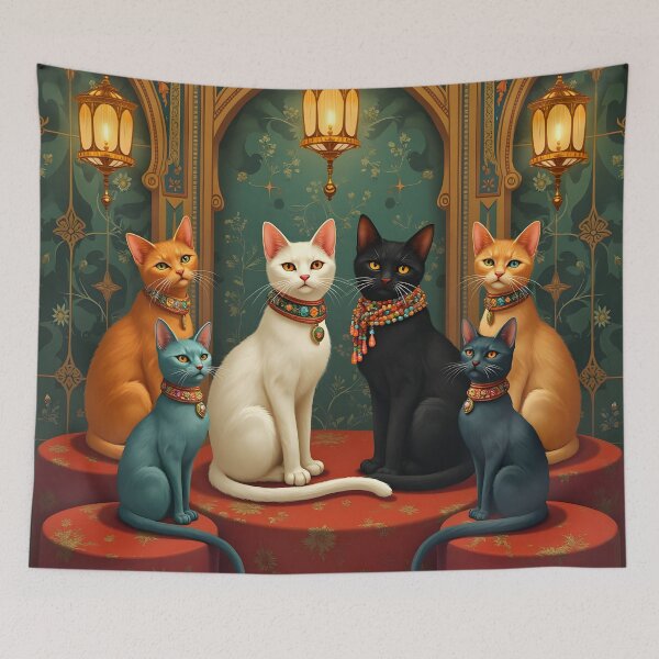 Item preview, Six Cats with Necklaces designed and sold by HabitableMoons.