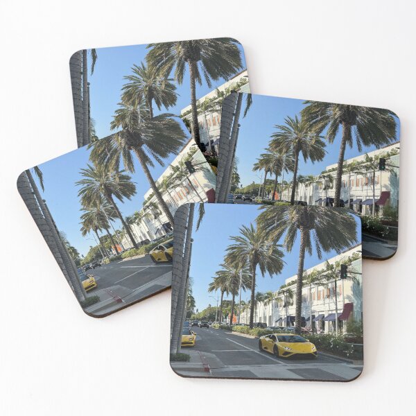 Item preview, Vibrant Rodeo Drive with Orange Sports Car in Beverly Hills designed and sold by MMVisualArts.