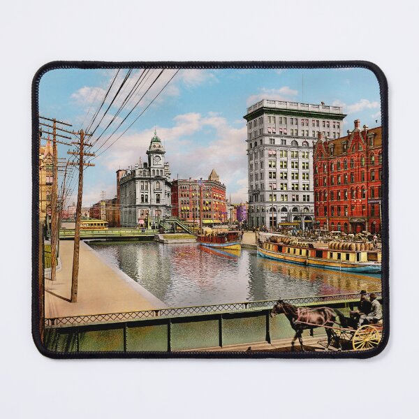 Item preview, City - Syracuse, NY - Erie Canal at Salina St 1900 designed and sold by Mike Savad Photography.