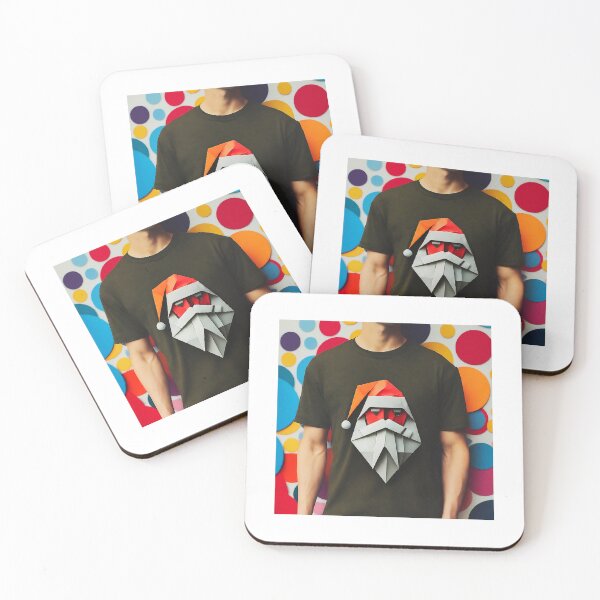 Item preview, Unique Santa Origami Art , Fun Holiday Gift, Christmas Party , Festive Graphic , Colorful Xmas Design designed and sold by Indyadizine.