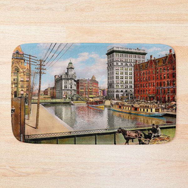 Item preview, City - Syracuse, NY - Erie Canal at Salina St 1900 designed and sold by Mike Savad Photography.