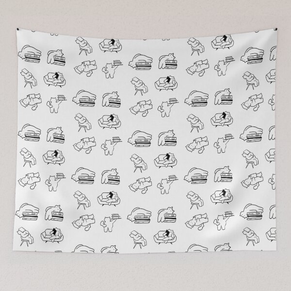Item preview, Literary Cats: Simple Black and White Reading Art designed and sold by RM-Journey.