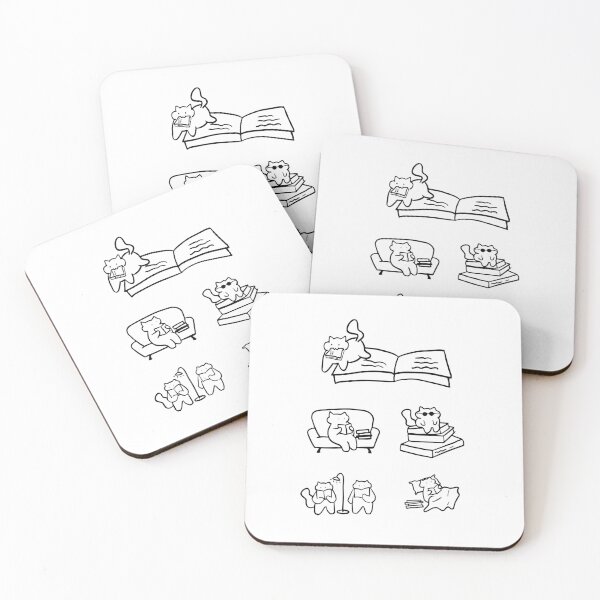 Item preview, Cuddly Cat Reads: Minimalist Book Lover Line Art designed and sold by RM-Journey.