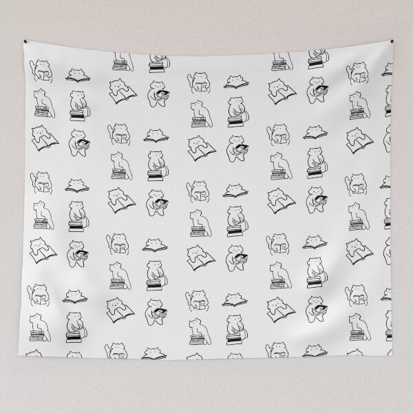Item preview, Feline Fiction: Cute Minimalist Cat and Book Art designed and sold by RM-Journey.