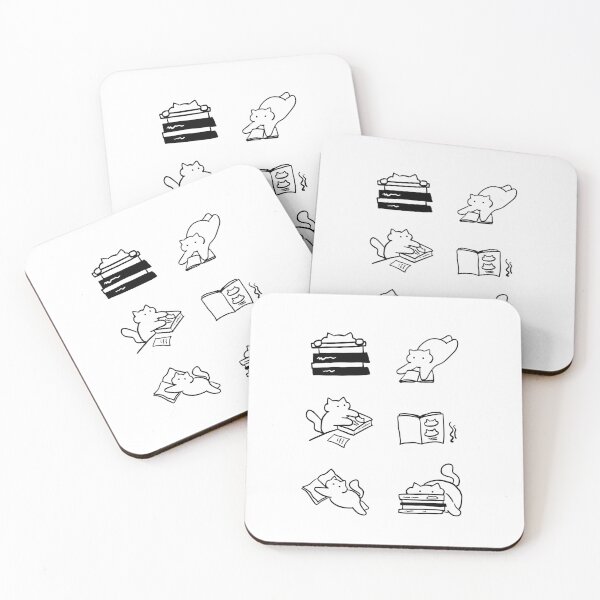 Item preview, Cuddly Cat Reads: Minimalist Book Lover Line Art designed and sold by RM-Journey.