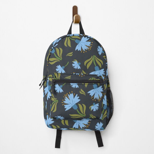 Item preview, Pastel blue cornflower wildflowers on dark charcoal designed and sold by FrancesPoff.