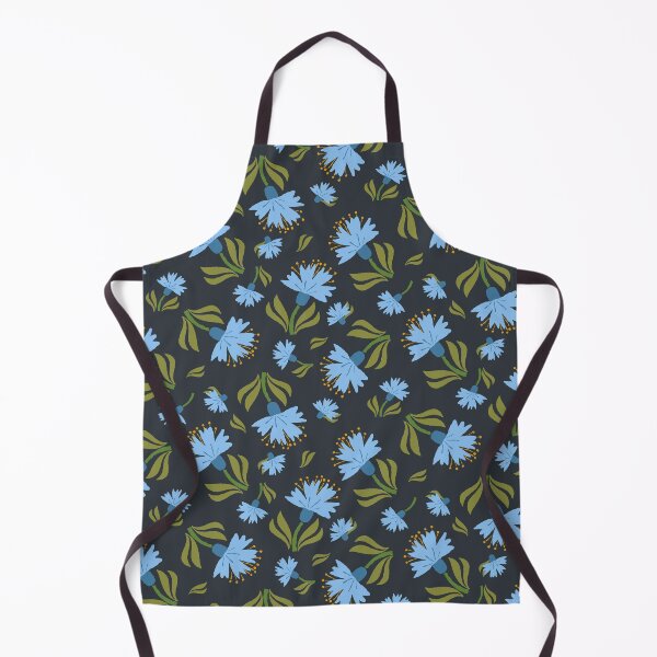 Item preview, Pastel blue cornflower wildflowers on dark charcoal designed and sold by FrancesPoff.
