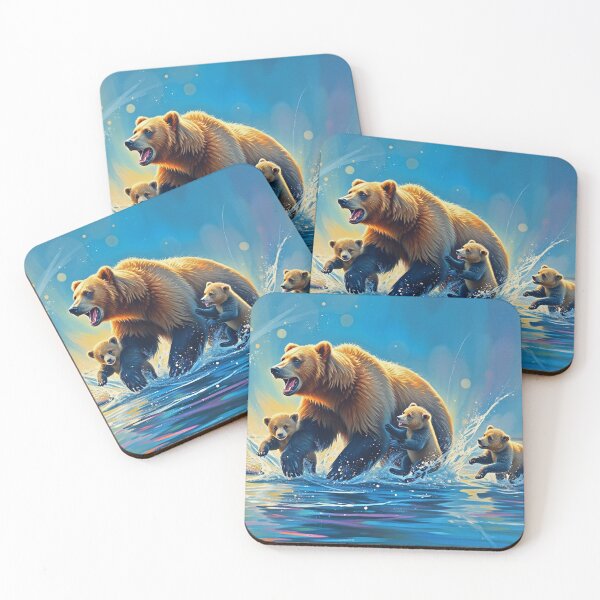 Item preview, Four Grizzly Bears at Play designed and sold by Skye Ryan-Evans.
