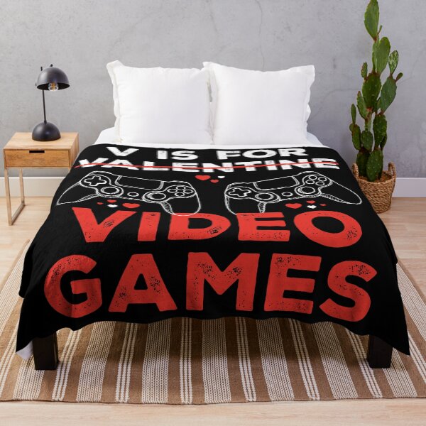 Item preview, V Is For Video Games Funny Valentines Day Gamer designed and sold by RareBunny.