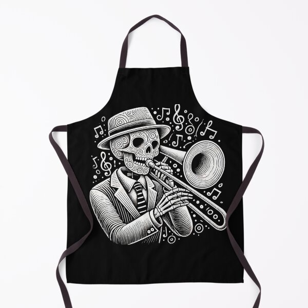 Item preview, skeleton playing trombone designed and sold by WildPortrait.