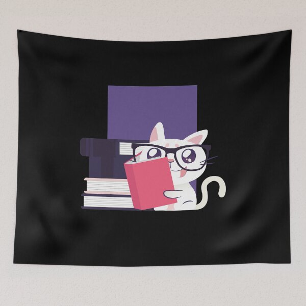 Item preview, Nerdy Cat Reading Books designed and sold by TurtleDojo.