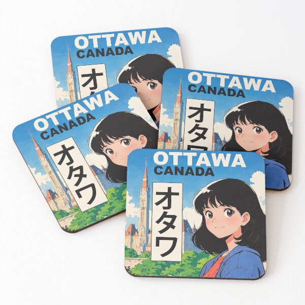 Item preview, Pretty Anime Girl 80s Retro Aesthetic Ottawa Canada Vintage Travel Design designed and sold by onlyanimevibes.