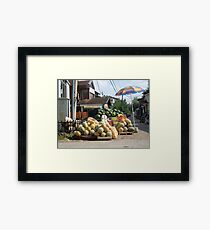 Fruit and vegetables stand Framed Print