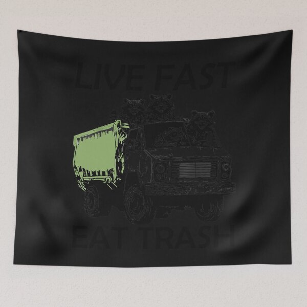 Item preview, Meme de mapache comiendo basura Vive rápido designed and sold by MOHAMED FRASER.