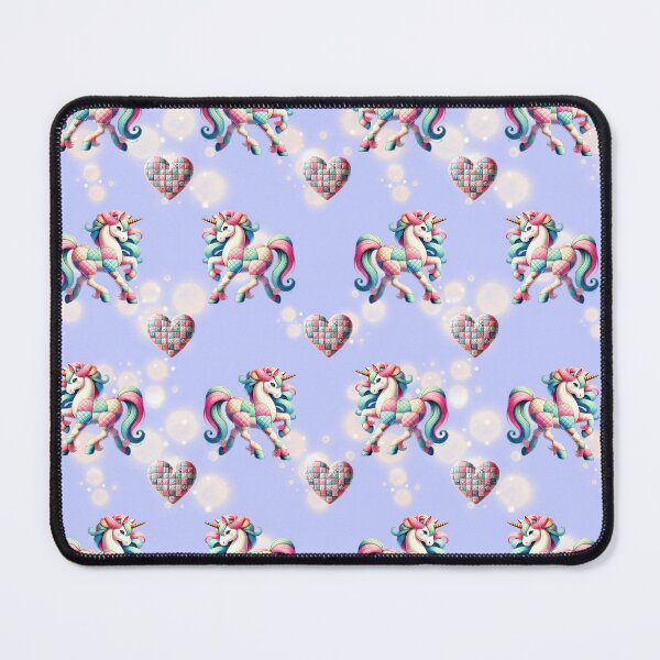 Item preview, Whimsical Patchwork Unicorn Design - Unique Fantasy-Inspired Artwork designed and sold by CritterManiaUK.