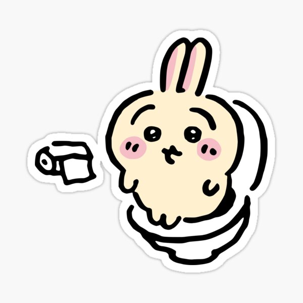 Item preview, Usagi on the Toilet Potty | Chiikawa Hachiware | Poop Pooping Meme designed and sold by OllieMolley.