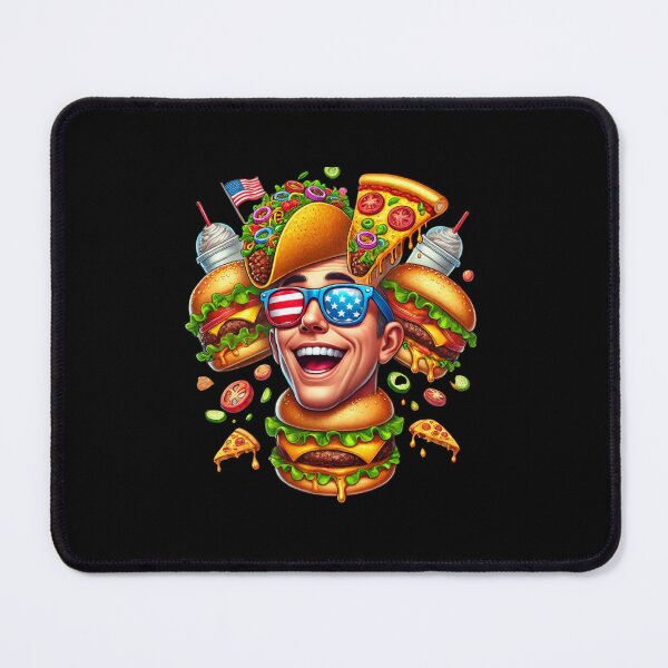 Item preview, Funny American Taco Burger Pizza Junk Food Lover Flag Eyeglasses designed and sold by ModkMerch.