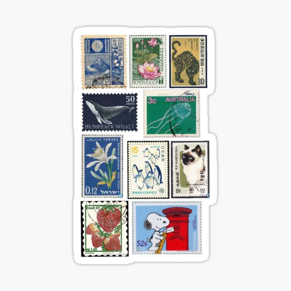 Item preview, Vintage Stamp Stickers Collection from Around the World designed and sold by DreamiCanvas.