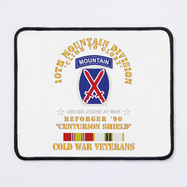 Item preview, 10th Mountain Division - Climb to Glory - REFORGER 90, CENTURION SHIELD  - COLD X 300 designed and sold by Military Insignia Products.