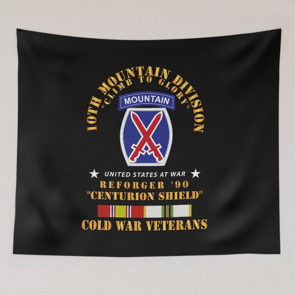 Item preview, 10th Mountain Division - Climb to Glory - REFORGER 90, CENTURION SHIELD  - COLD X 300 designed and sold by Military Insignia Products.