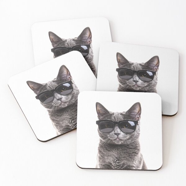 Item preview, Funny cool Chartreux Cat wearing sunglasses designed and sold by LazyOwlStore.