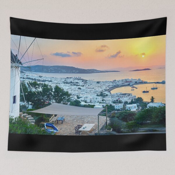 Item preview, Mykonos Greek Island View of Old Town at Sunset designed and sold by Adam Gormley.